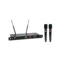 Bevieliai mikrofonai (2vnt) Omnitronic UHF-602 823MHz - 865MHz